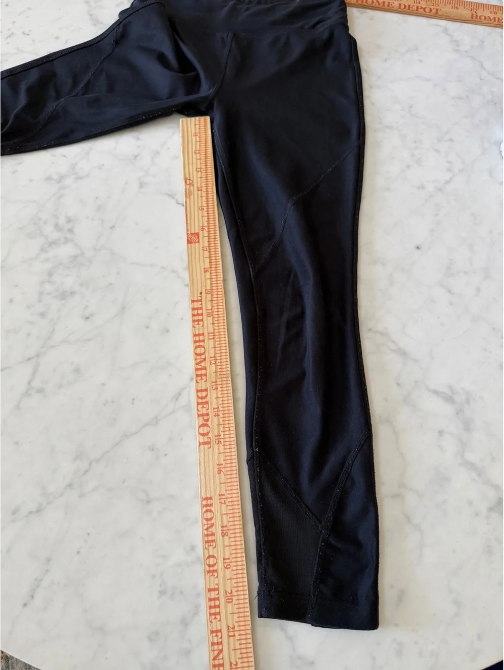 Mondetta Girls S 7/8 Black High Rise Mesh Panel Athletic Leggings